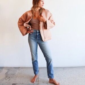 Trave Womens Constance High-Rise Straight Tapered Blue Jeans 100% Cotton Size 25